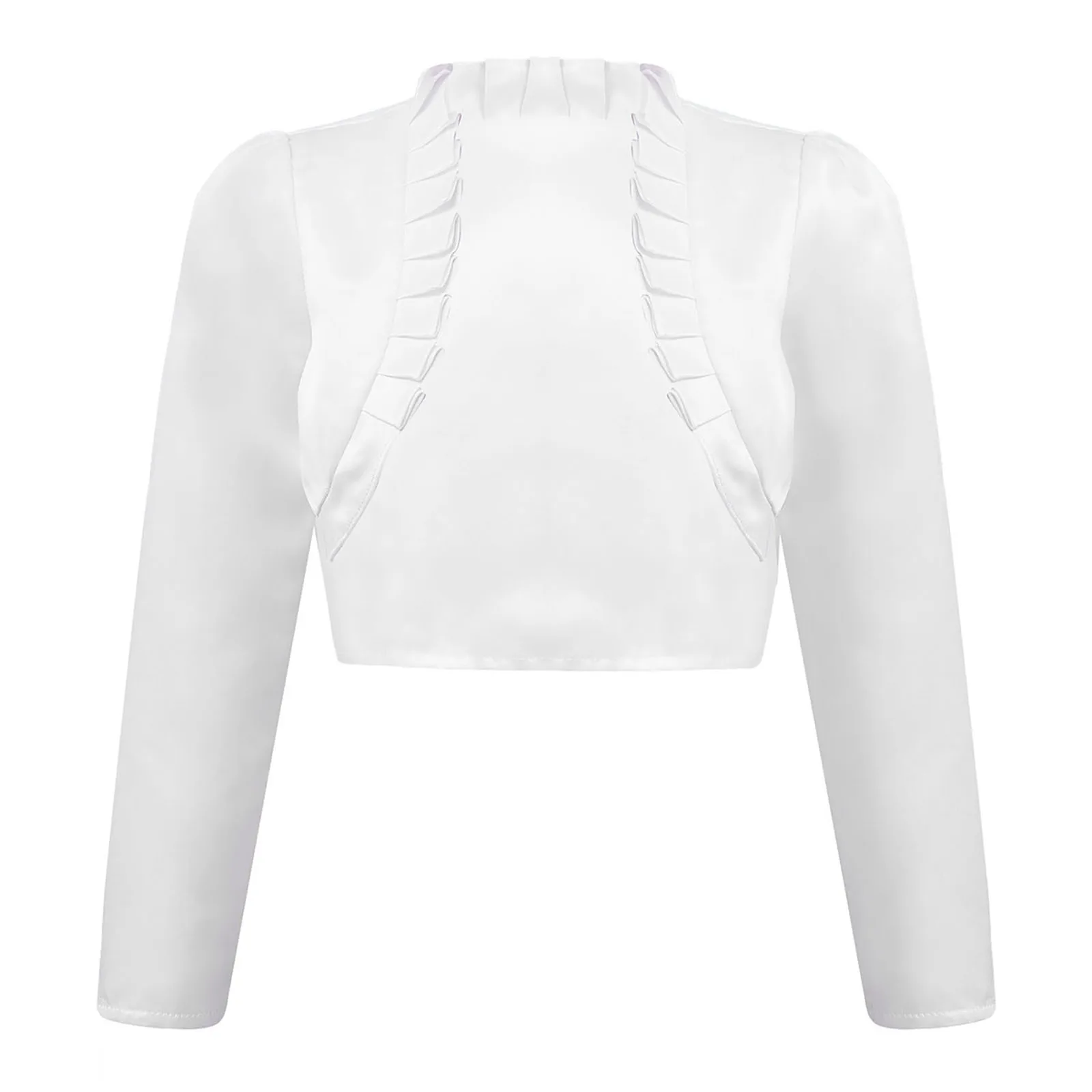 Bolero de satén con volantes para niña – Cárdigan elegante
