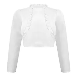 Bolero de satén con volantes para niña – Cárdigan elegante