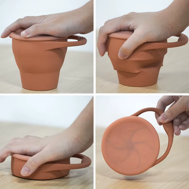 Contenedor de silicona para alimentos de bebé con tapa – Portátil y seguro - imagen 5