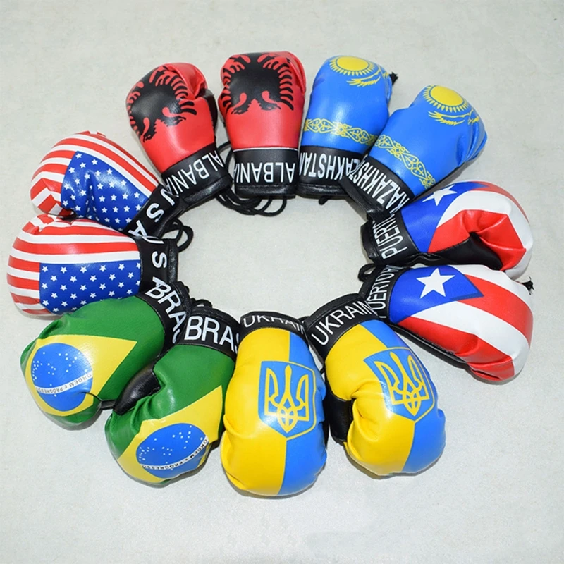 Guantes de boxeo para bebé estilo bandera mundial foto recién nacido - imagen 3