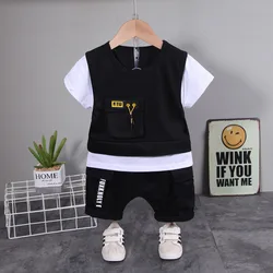 Conjunto deportivo de algodón para niños – Camiseta y pantalón corto verano