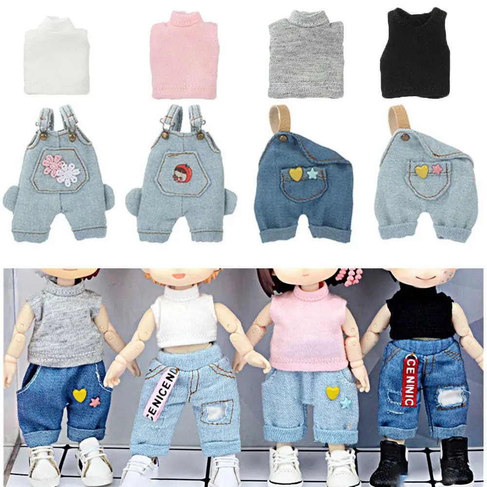 Salopette y camiseta para muñecas 1/12