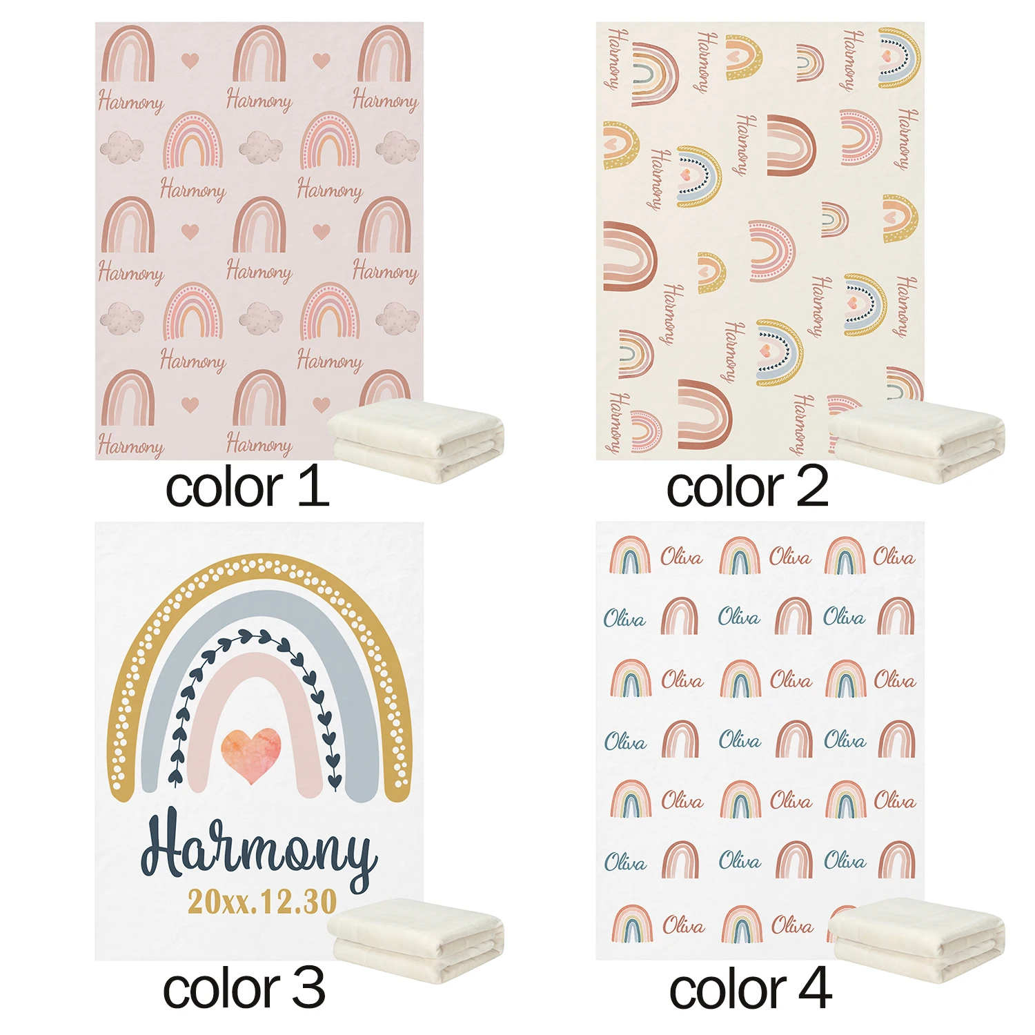 Manta polar infantil bohemia con nombre personalizado - imagen 3