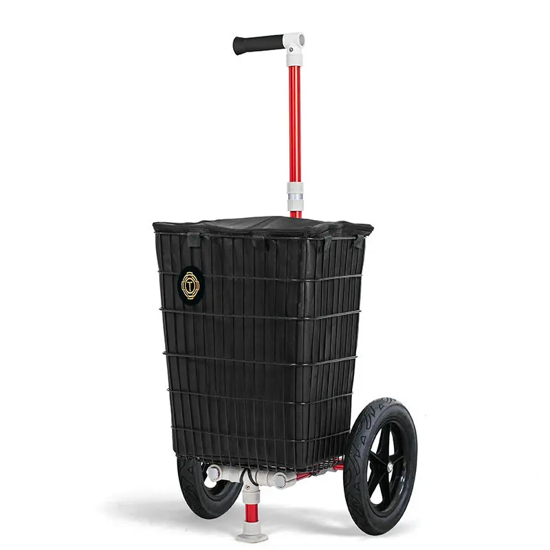 Carrito remolque para bicicleta 2 en 1 con ruedas de goma no inflables