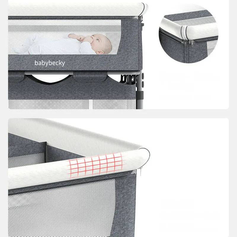 Moisés gemelos transpirable con ruedas – Cuna sidecar para dos - imagen 4