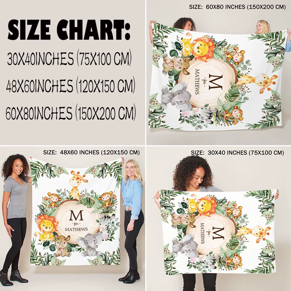 Manta de bebé con nombre personalizado – Estilo floral acuarela - imagen 4