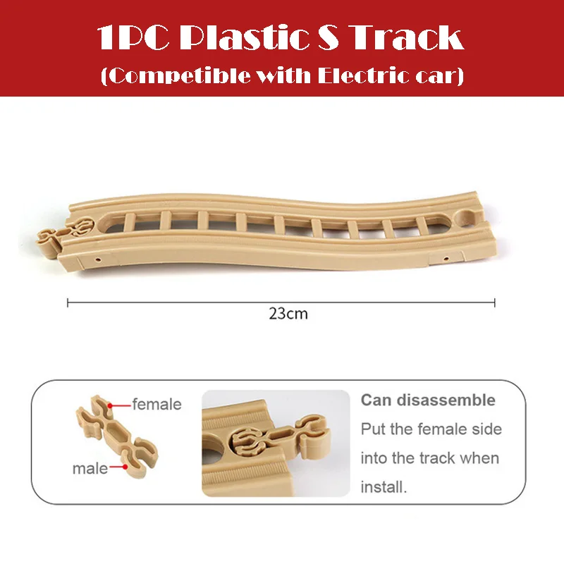Pista de tren de madera de haya compatible con marcas - imagen 4