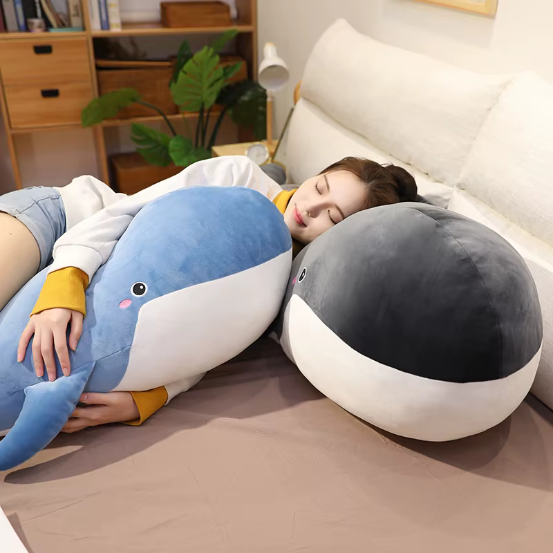 Peluche ballena azul gigante y suave, ideal para regalo de cumpleaños - imagen 4