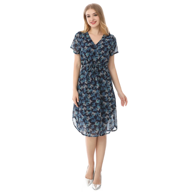 Vestido de lactancia de gasa con cintura ajustable y holgada - imagen 2