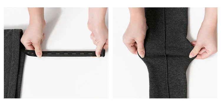 Detalle de los leggings de maternidad de invierno