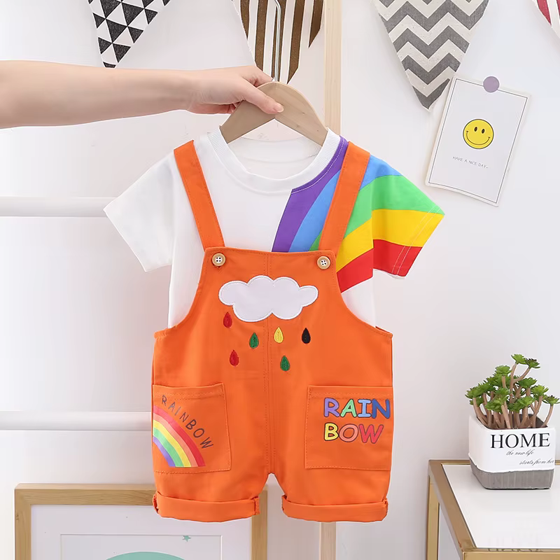 Conjunto verano bebé informal camiseta y chándal niña - imagen 2
