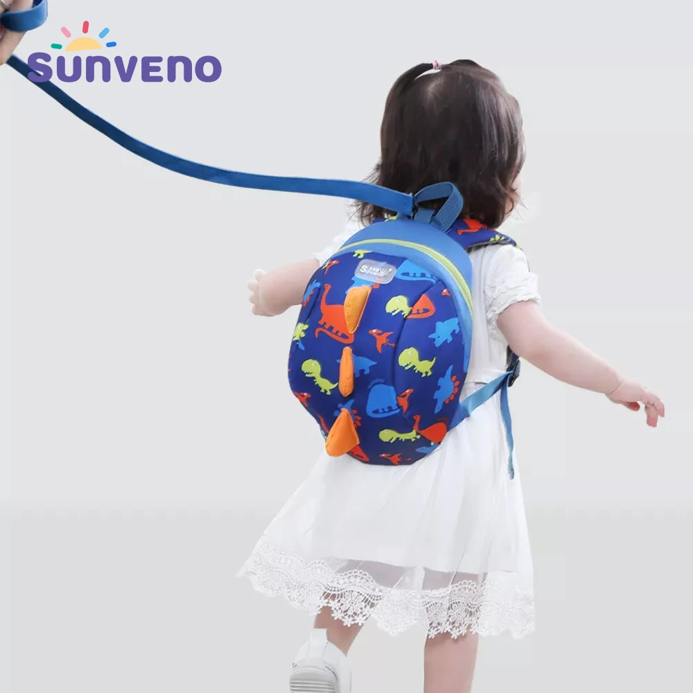 Sunveno mochila preescolar dinosaurio con arnés y bolsa de almuerzo - imagen 5
