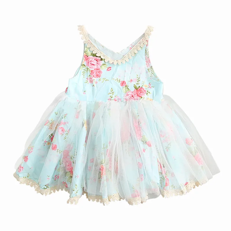 Vestido de niña gasa floral sin mangas para verano - imagen 3