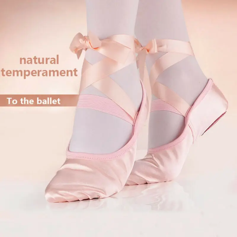 Tregren Zapatos de ballet planos con cinta y suela ante suave - imagen 4