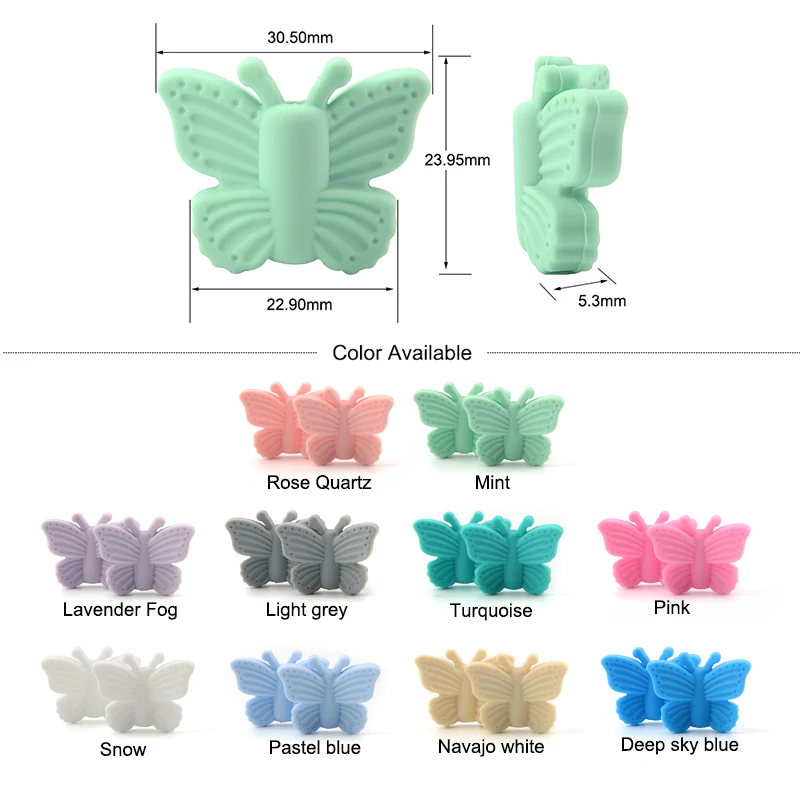 Collar de silicona sin BPA para dentición con cuentas y clip chupete - imagen 3