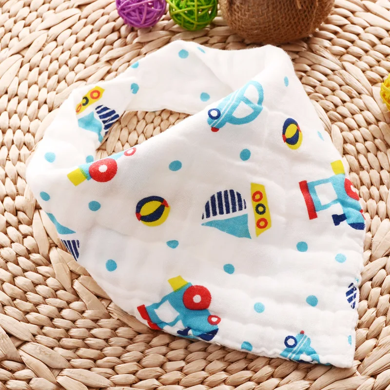 Babero de muselina estampado para niños y niñas