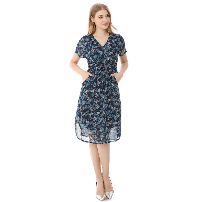 Vestido de lactancia de gasa con cintura ajustable y holgada - imagen 5