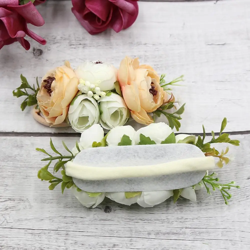 Diadema floral elástica para bebé recién nacido – Boutique artesanal - imagen 3