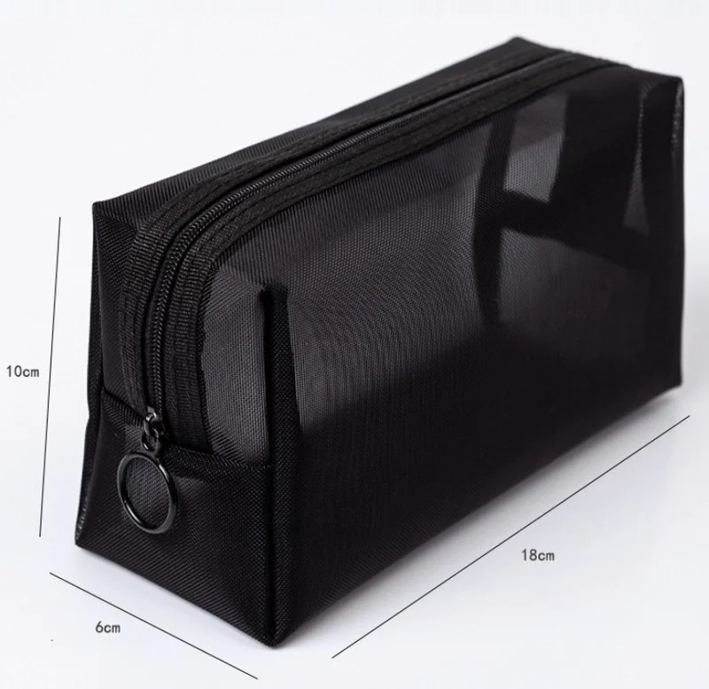 Estuche escolar de malla compacto para lápices y cosméticos, portátil - imagen 2