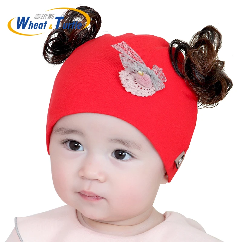 Gorro bebé pelo sintético con pompón estampado, para invierno