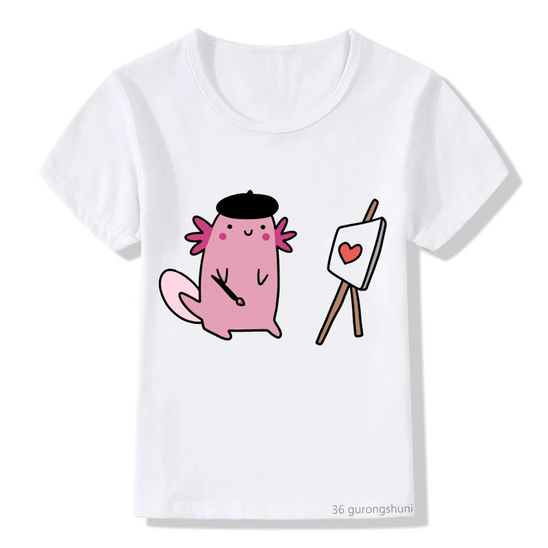 Camiseta Axolotl para niño con estampado africano de tambor – Algodón suave - imagen 4
