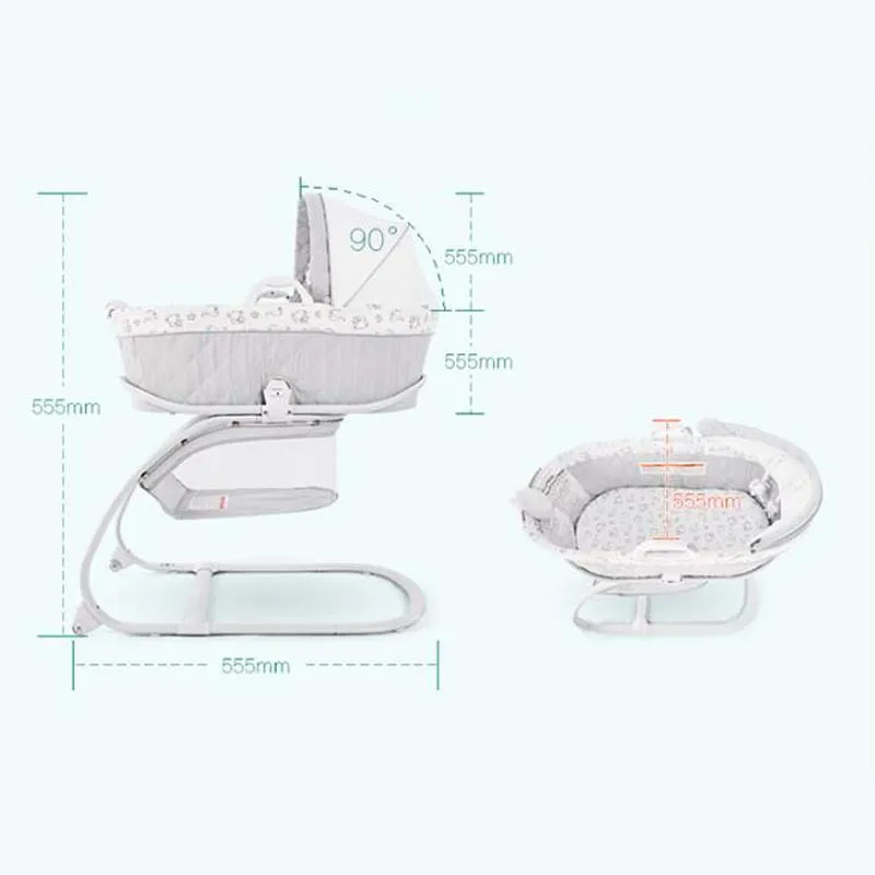 Mecedora para bebé, moisés a cuna con música y estante para juguetes - imagen 3