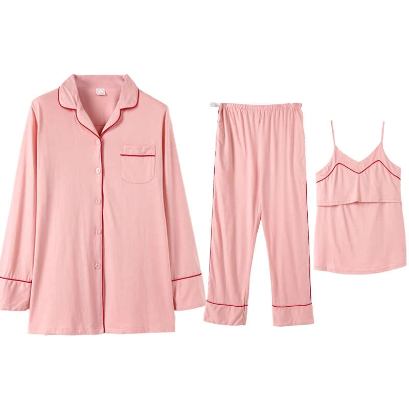 Pijama de lactancia de algodón para verano y embarazo - imagen 5
