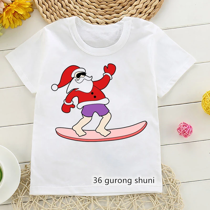 Camiseta navideña de Papá Noel para niños y niñas, Feliz Navidad - imagen 5