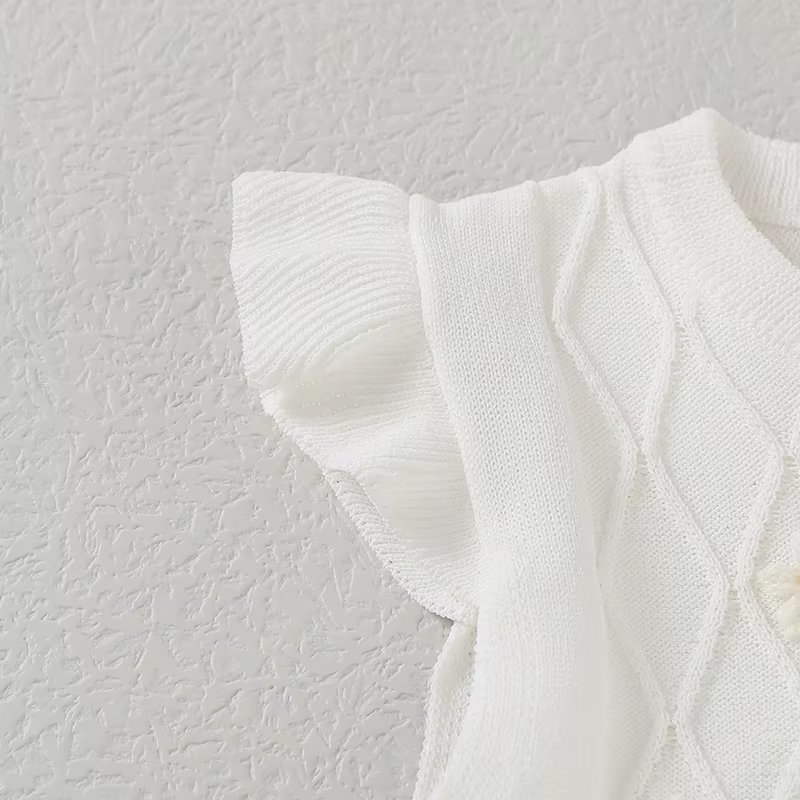 Vestido sin mangas de verano para bebé y niña – Blanco suave