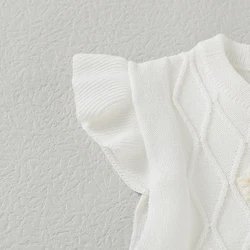 Vestido sin mangas de verano para bebé y niña – Blanco suave