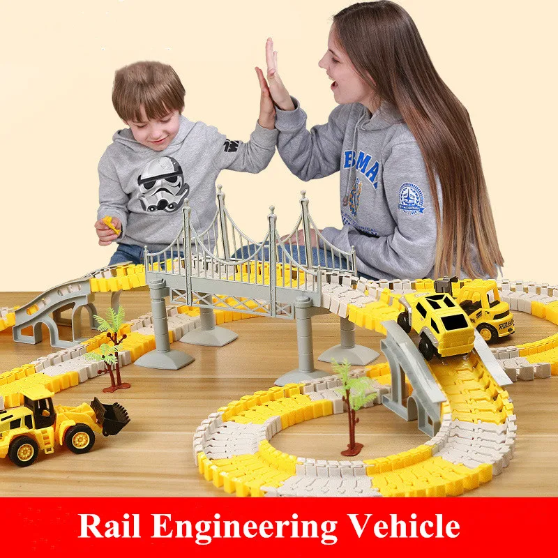Pista eléctrica de tren para niños – Juguete de vías con accesorios