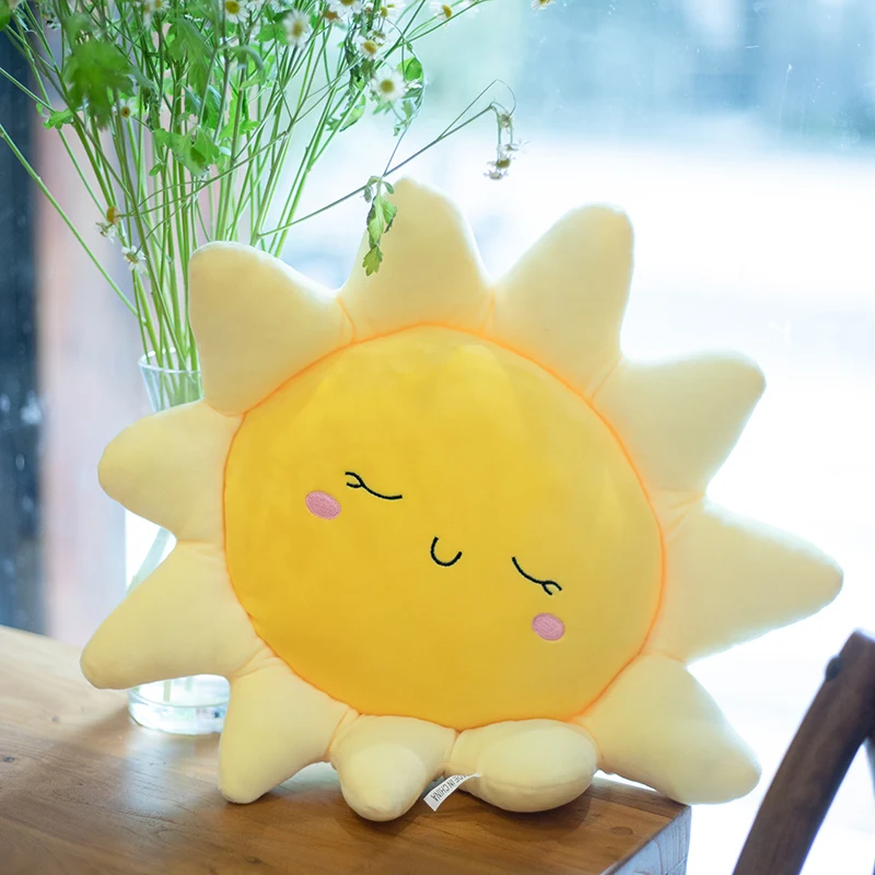 Almohada nube y sol de felpa para bebé – juguete suave coche - imagen 5