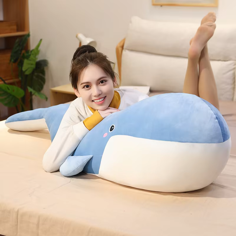 Peluche ballena azul gigante y suave, ideal para regalo de cumpleaños - imagen 3