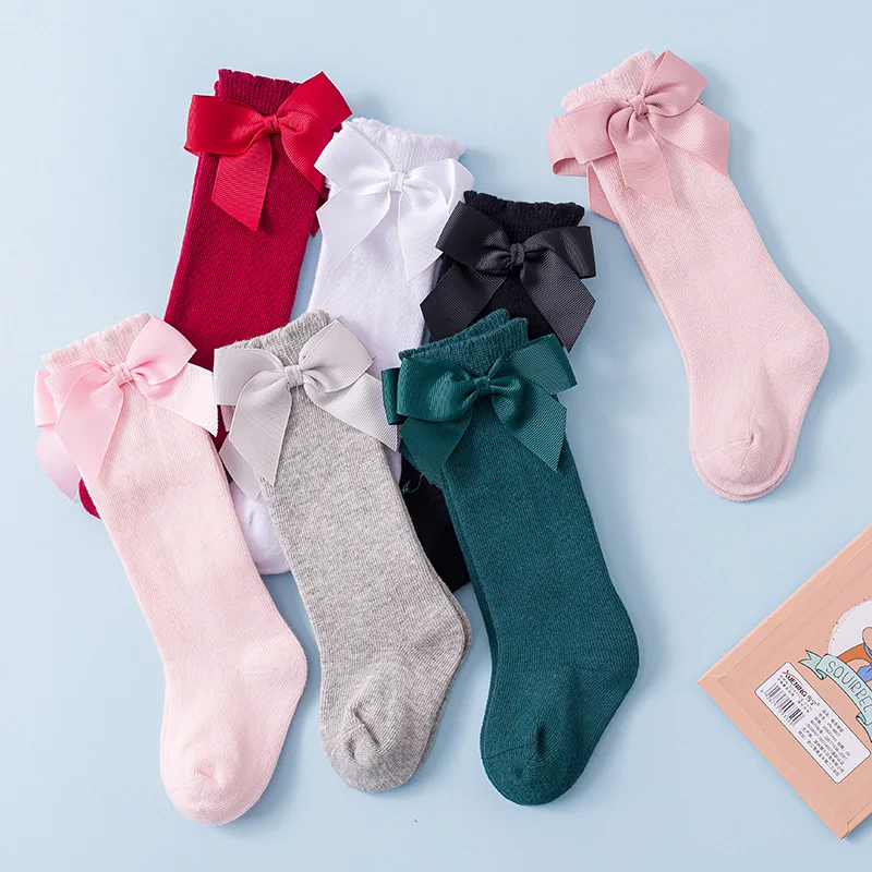 Calcetines con lazo para bebé – Algodón suave invierno