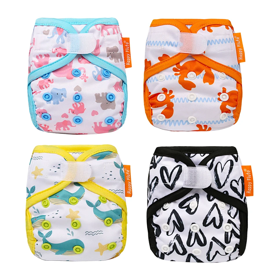 HappyFlute Pañal de tela para recién nacido – Impermeable y ajustable - imagen 2