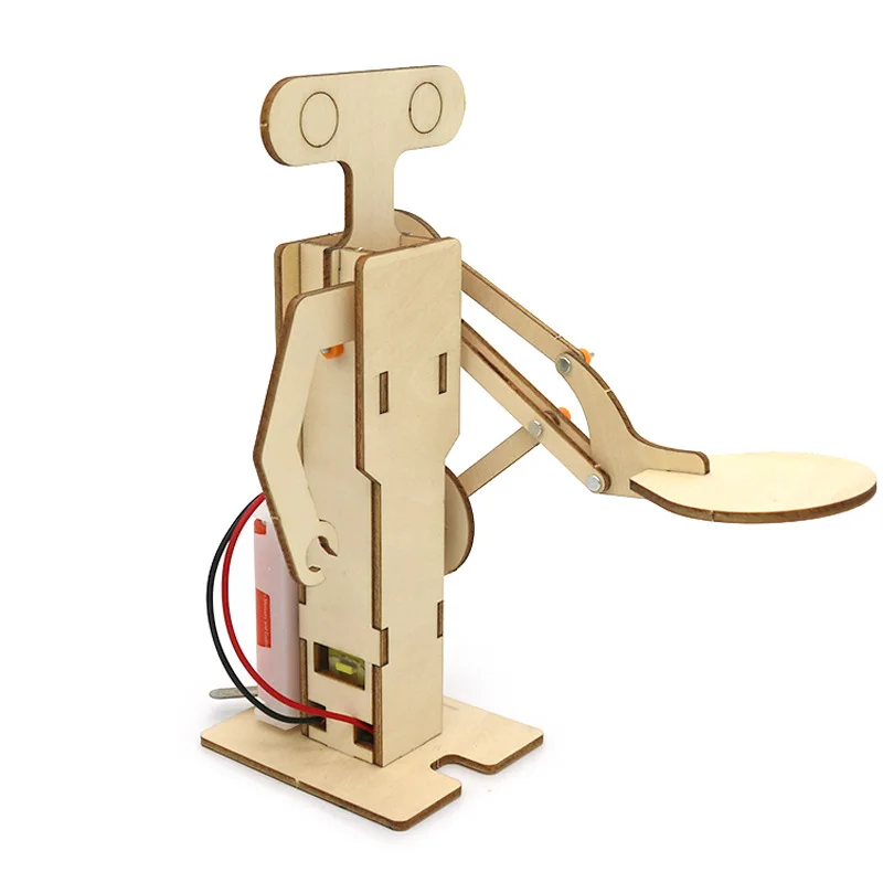 Robot educativo de madera con ventilador oscilante eléctrico - imagen 2