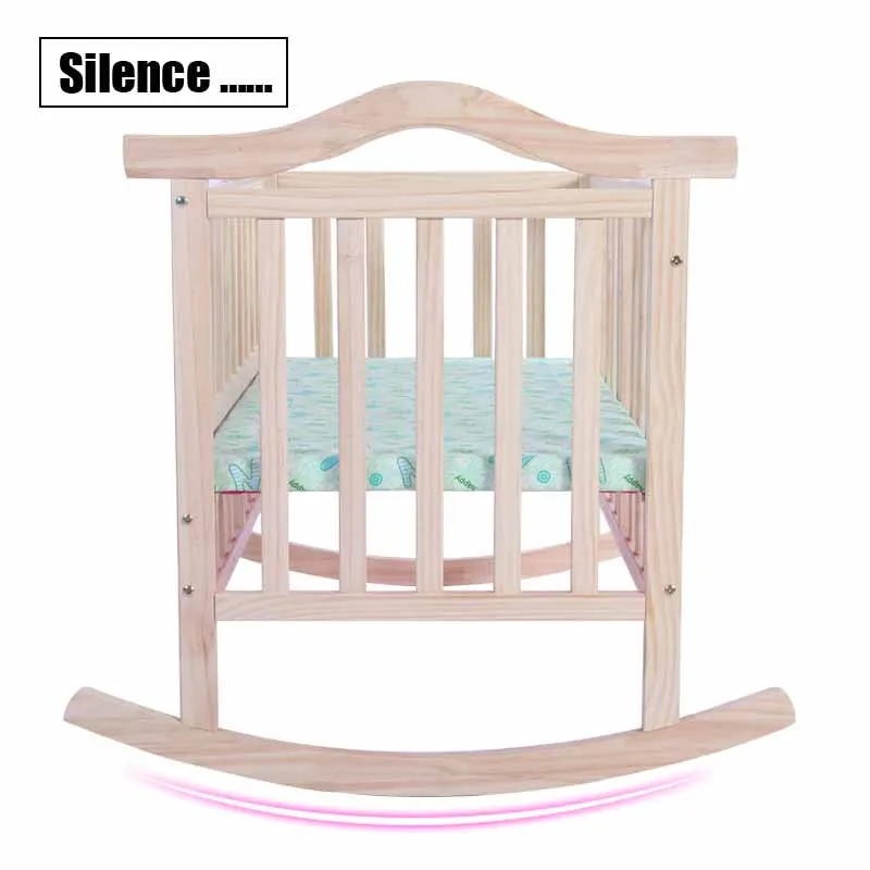 Cuna mecedora automática de pino natural con mosquitera y colcha - imagen 3