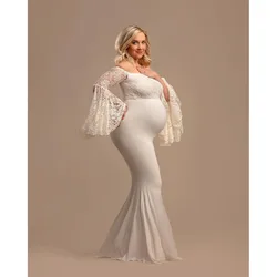 Vestido de embarazo con mangas en encaje estilo pagoda para fotos