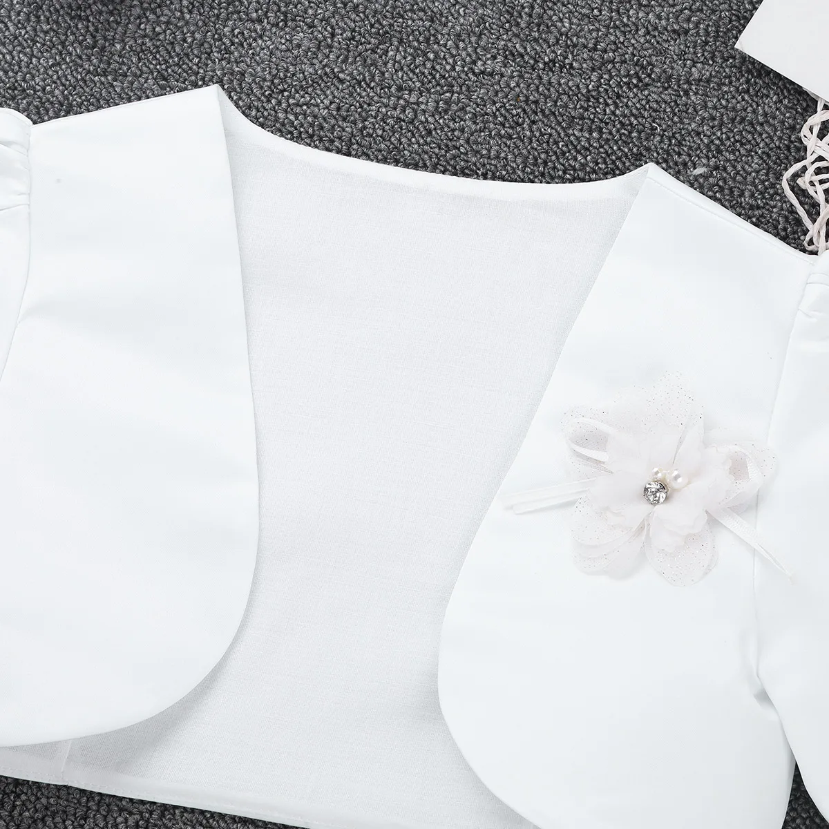 Chaqueta bolero floral de niña de manga larga para ceremonia - imagen 3