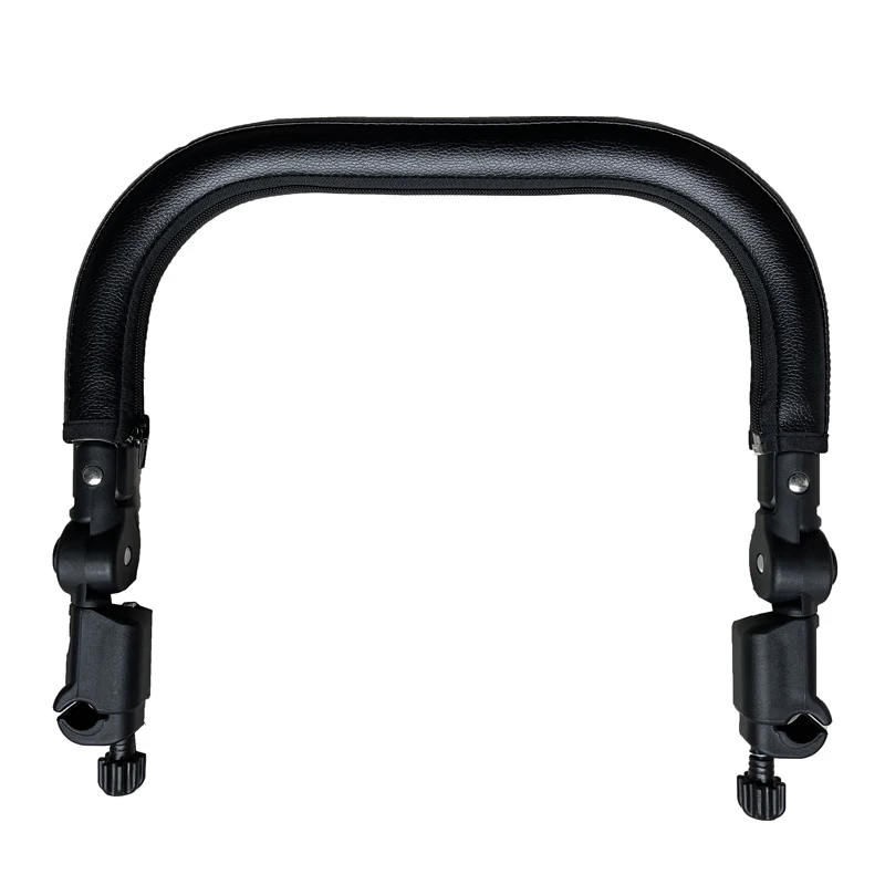 Reposabrazos cochecito bebé – Barra parachoques cuero negro PU - imagen 3