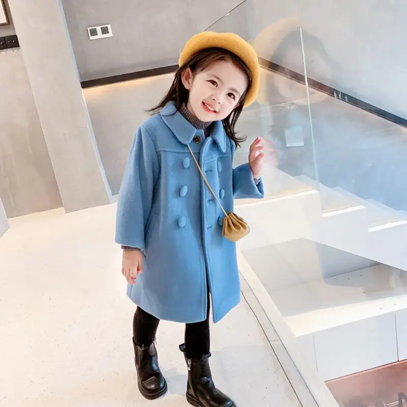 Abrigo de lana para niña con doble botonadura – Otoño Invierno - imagen 2