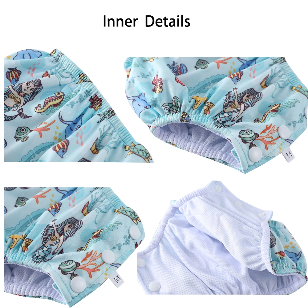 Pañal de natación impermeable estampado de tela para bebé recién nacido - imagen 4