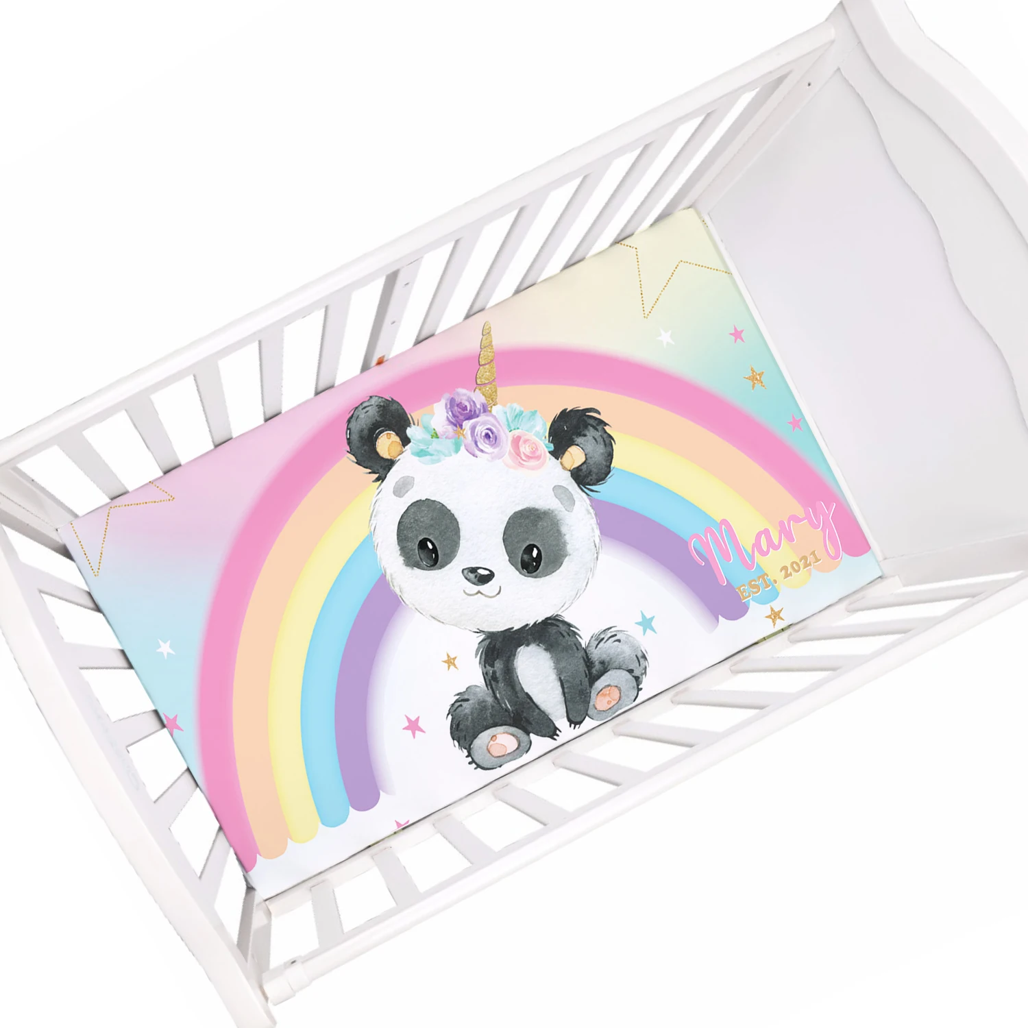 Cuna con sábana LVYZIHO Panda