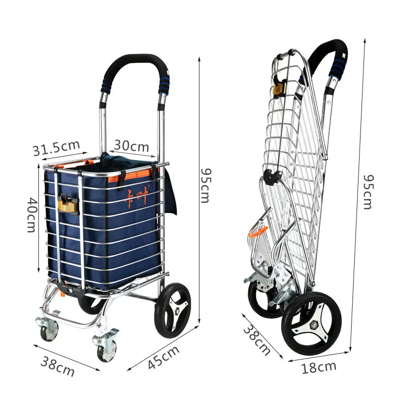 Carro de la compra plegable con ruedas cubierta para comestibles - imagen 3
