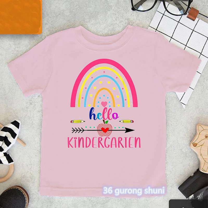 Camiseta rosa primer día de escuela con unicornio para niños - imagen 2