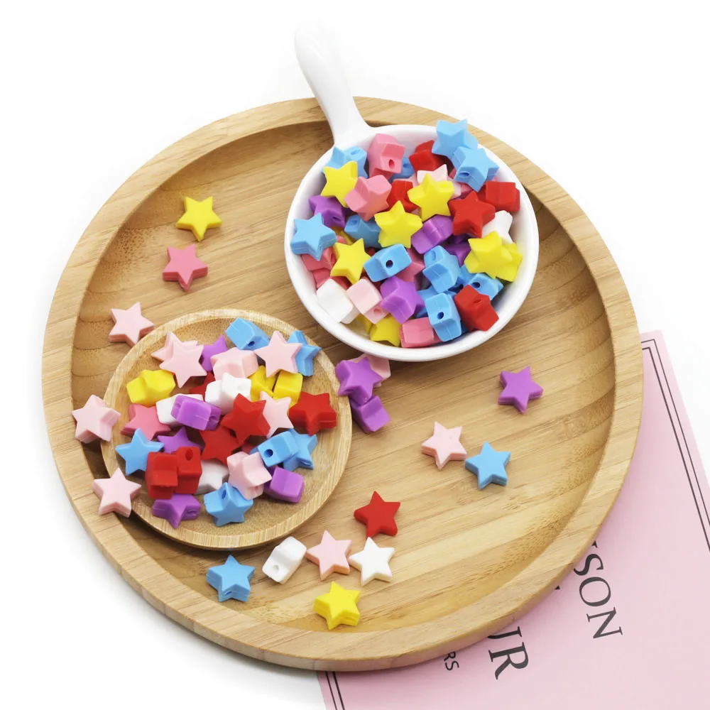 Mordedor de silicona con forma de estrella para dentición – Cadena masticable Cute-Idea - imagen 5