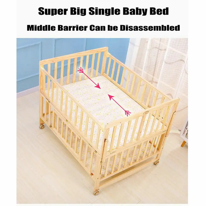 Cuna convertible para gemelos, extensible a cama de adultos, en pino - imagen 3