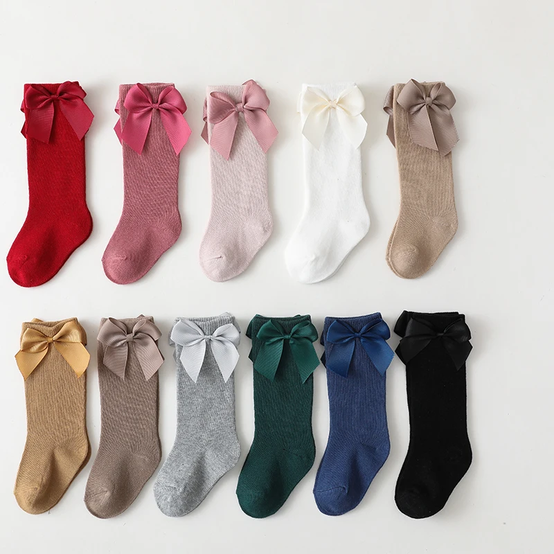 Calcetines largos de algodón con lazo para bebé niña – Otoño Invierno - imagen 5