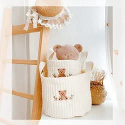Bolsa maternal de algodón bordada portapañales y juguetes