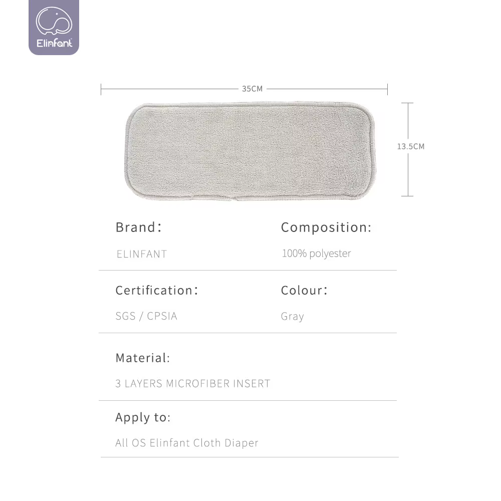 Elinfant inserto absorbente de microfibra para pañal de tela del bebé - imagen 5